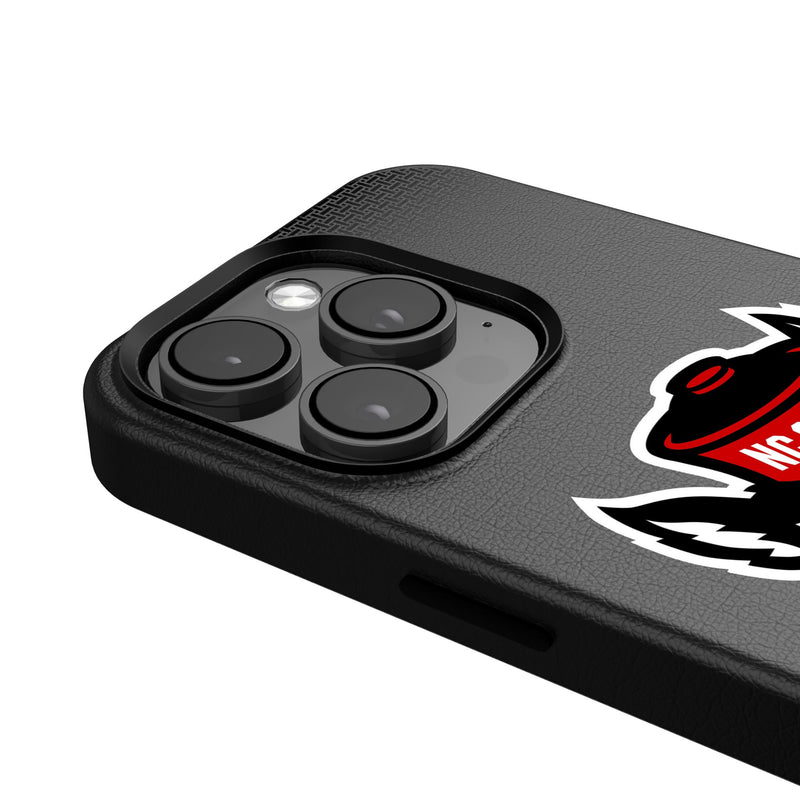 North Carolina State University Wolfpack Linen iPhone MagSafe Compatible Phone Case for Apple iPhone Detail.Jpg