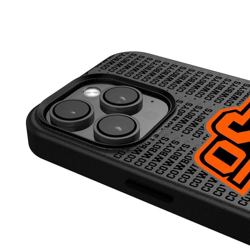 Oklahoma State University Cowboys Text Backdrop iPhone MagSafe Compatible Phone Case for Apple iPhone Detail.Jpg