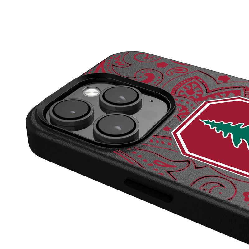 Stanford University Cardinal Paisley iPhone MagSafe Compatible Phone Case Detail.Jpg