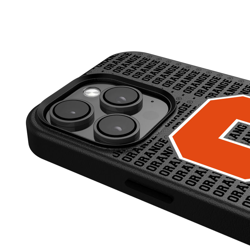 Syracuse University Orange Text Backdrop iPhone MagSafe Compatible Phone Case for Apple iPhone Detail.Jpg