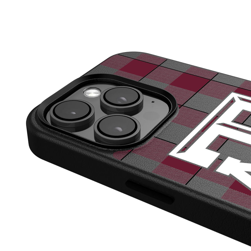 Texas A&M University Aggies Plaid iPhone MagSafe Compatible Phone Case Detail.Jpg