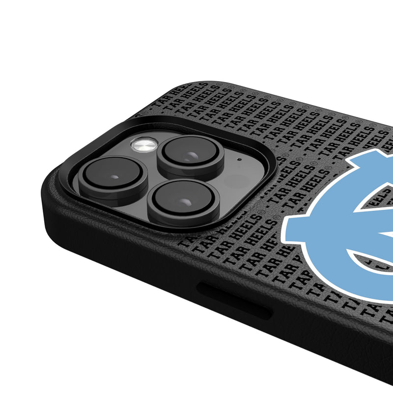 University of North Carolina Tar Heels Text Backdrop iPhone MagSafe Compatible Phone Case for Apple iPhone Detail.Jpg