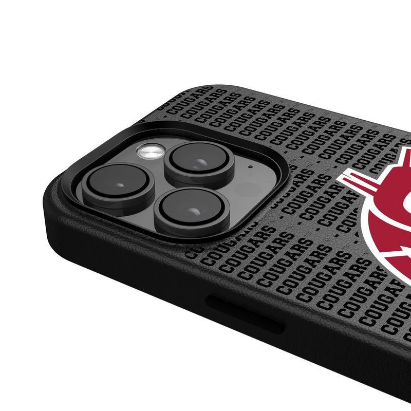 Washington State University Cougars Text Backdrop iPhone MagSafe Compatible Phone Case for Apple iPhone Detail.Jpg