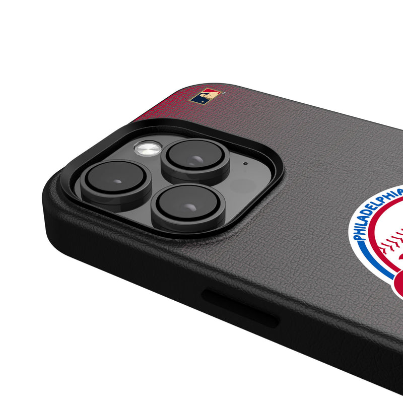 Philadelphia Phillies 1984-1991 - Cooperstown Collection Linen iPhone MagSafe Compatible Phone Case for Apple iPhone Detail.Jpg