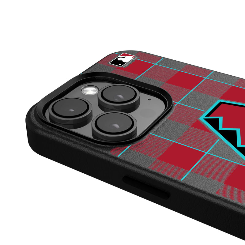 Arizona Diamondbacks Plaid iPhone MagSafe Compatible Phone Case for Apple iPhone Detail.Jpg