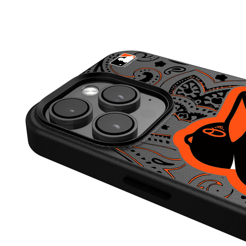 Baltimore Orioles Paisley iPhone MagSafe Compatible Phone Case for Apple iPhone Detail.Jpg