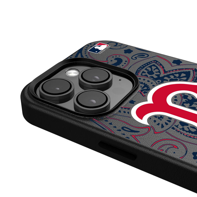 Boston Red Sox Paisley iPhone MagSafe Compatible Phone Case Detail.Jpg