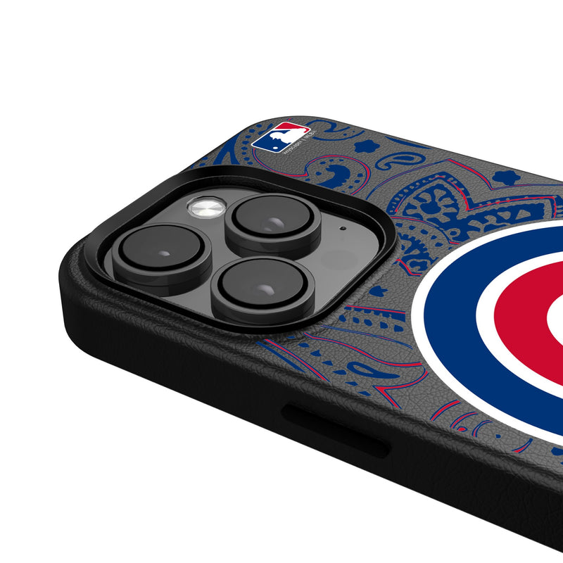 Chicago Cubs Paisley iPhone MagSafe Compatible Phone Case for Apple iPhone Detail.Jpg