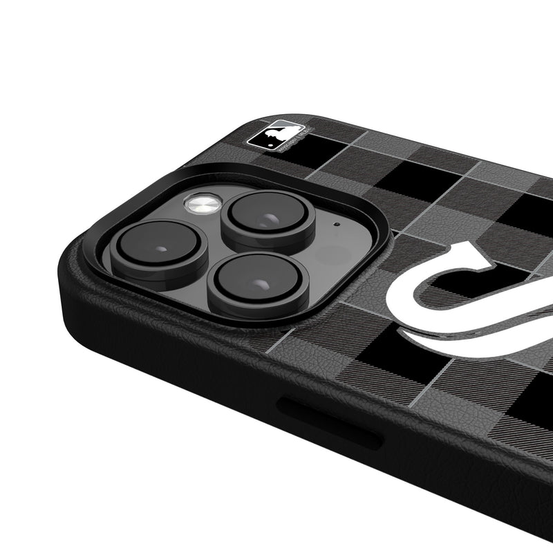 Chicago White Sox Plaid iPhone MagSafe Compatible Phone Case for Apple iPhone Detail.Jpg