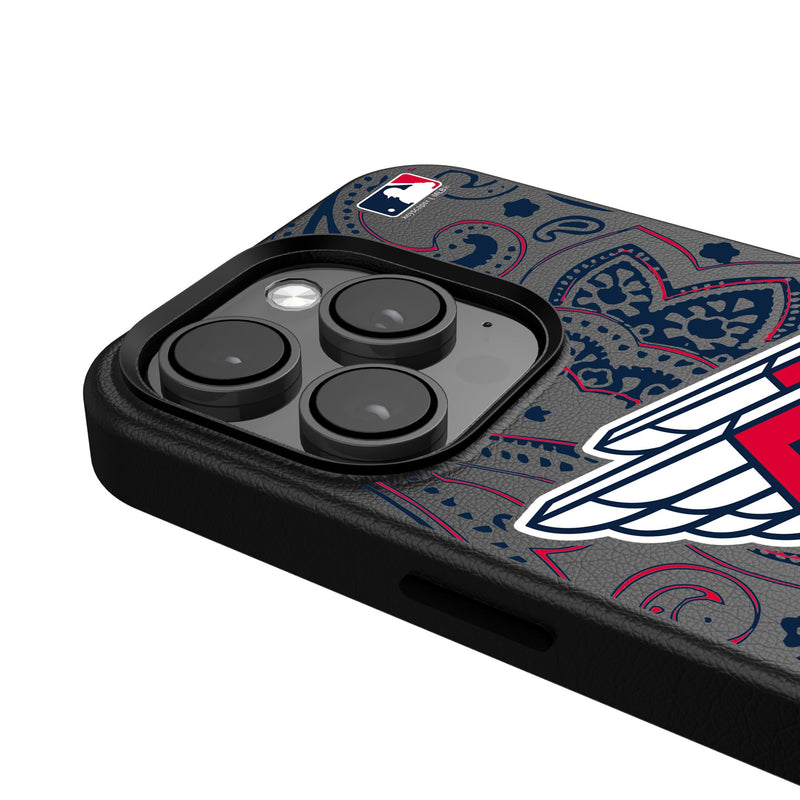 Cleveland Guardians Paisley iPhone MagSafe Compatible Phone Case Detail.Jpg