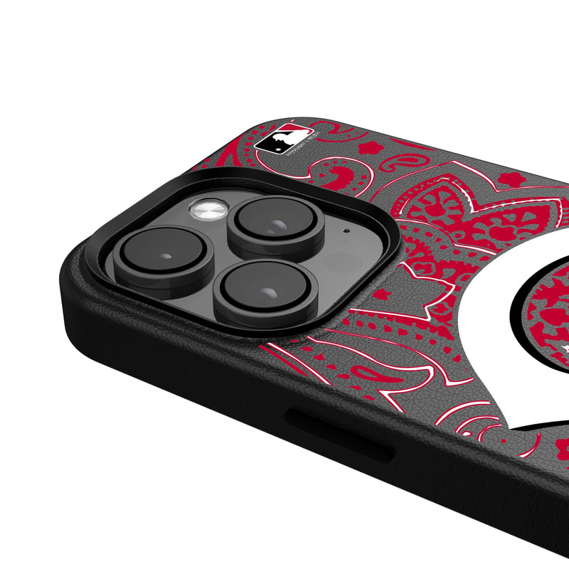 Cincinnati Reds Paisley iPhone MagSafe Compatible Phone Case for Apple iPhone Detail.Jpg