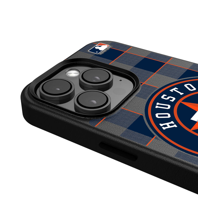 Houston Astros Plaid iPhone MagSafe Compatible Phone Case for Apple iPhone Detail.Jpg