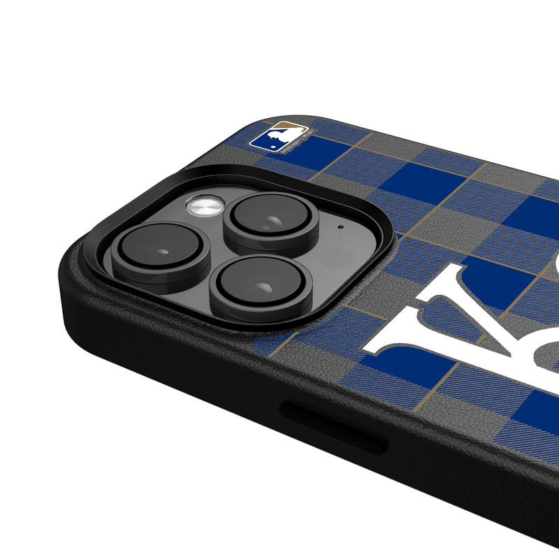 Kansas City Royals Plaid iPhone MagSafe Compatible Phone Case for Apple iPhone Detail.Jpg