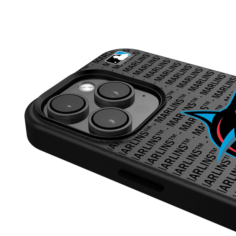 Miami Marlins Text Backdrop iPhone MagSafe Compatible Phone Case for Apple iPhone Detail.Jpg