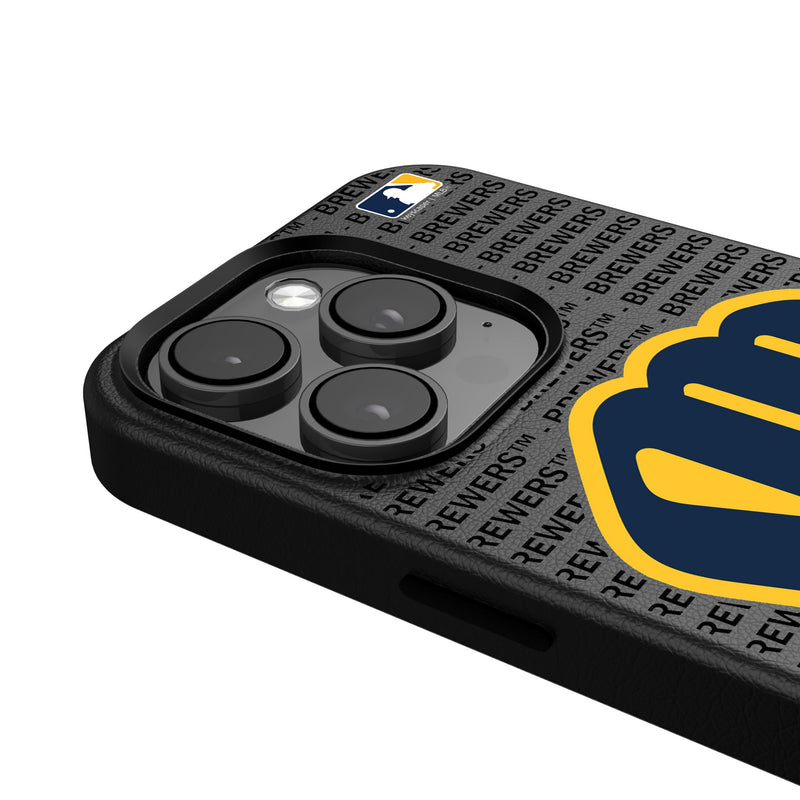 Milwaukee Brewers Text Backdrop iPhone MagSafe Compatible Phone Case for Apple iPhone Detail.Jpg