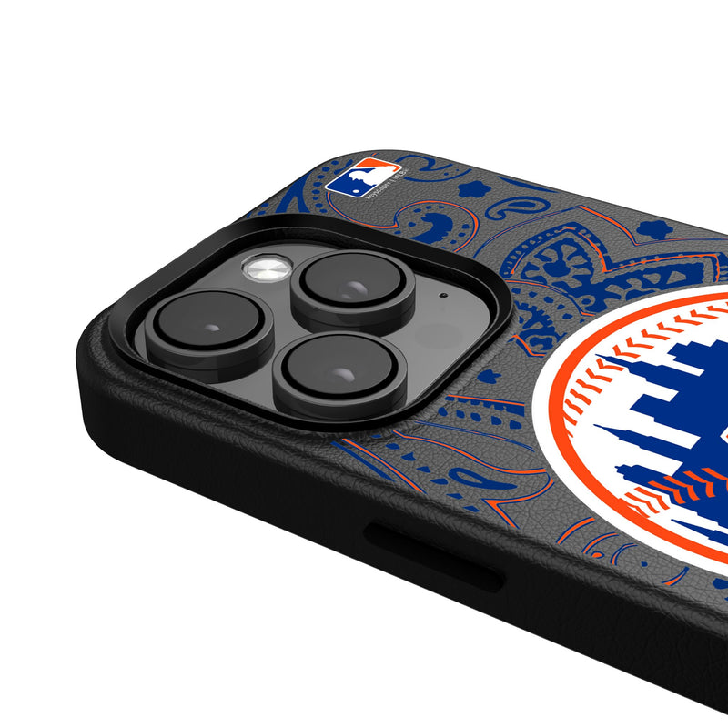 New York Mets Paisley iPhone MagSafe Compatible Phone Case for Apple iPhone Detail.Jpg