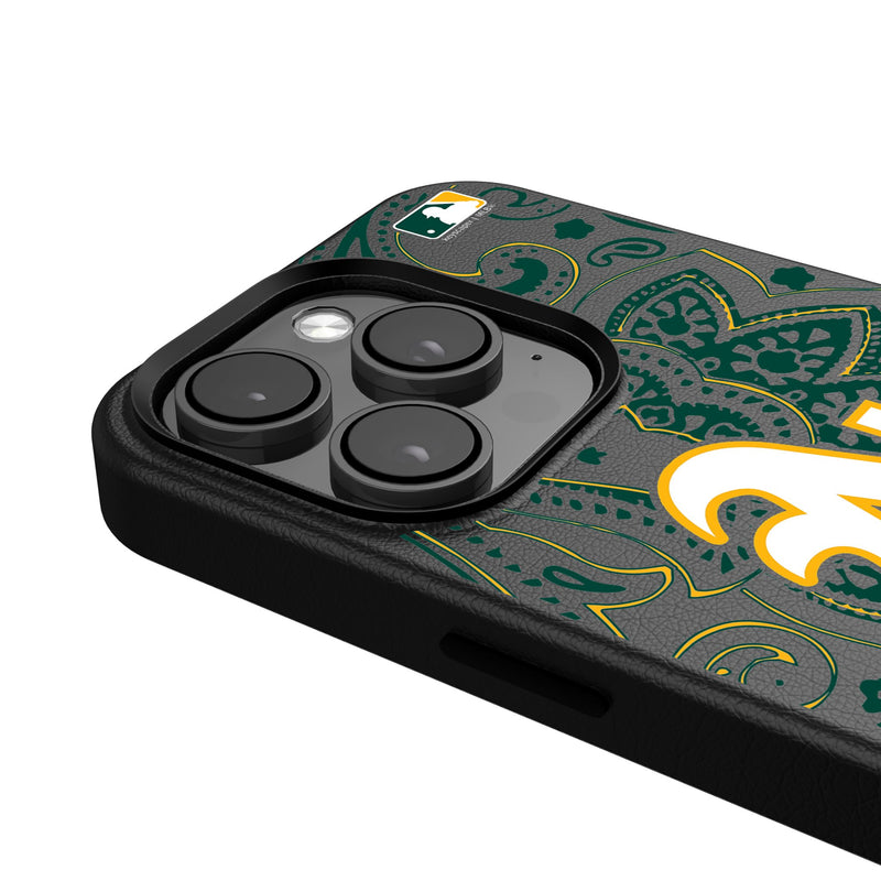 Oakland Athletics Paisley iPhone MagSafe Compatible Phone Case for Apple iPhone Detail.Jpg