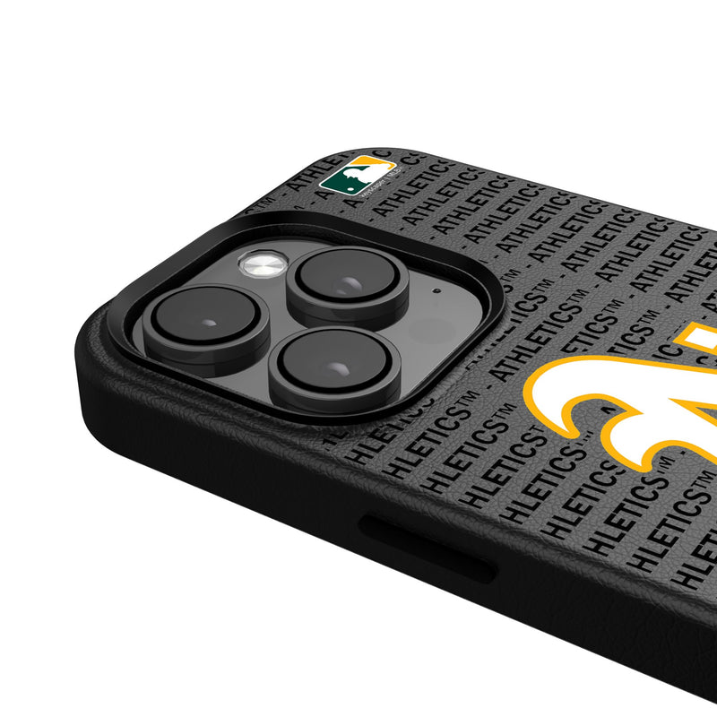 Oakland Athletics Text Backdrop iPhone MagSafe Compatible Phone Case for Apple iPhone Detail.Jpg