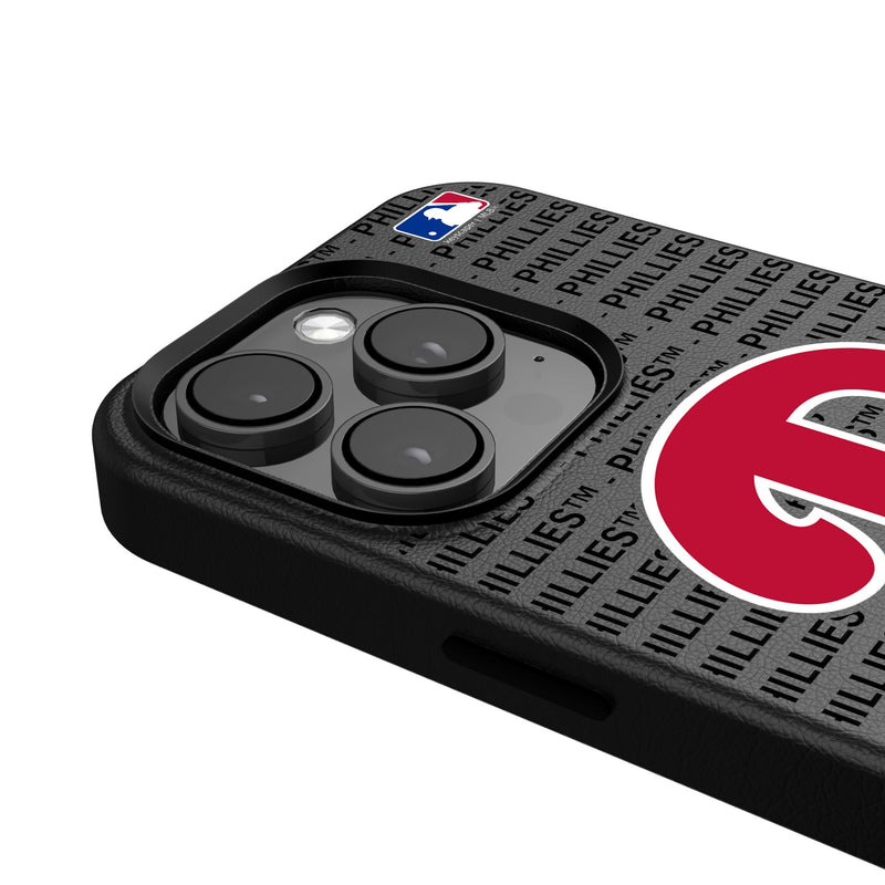Philadelphia Phillies Text Backdrop iPhone MagSafe Compatible Phone Case for Apple iPhone Detail.Jpg