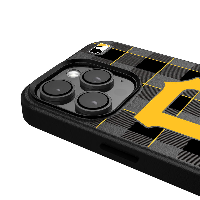 Pittsburgh Pirates Plaid iPhone MagSafe Compatible Phone Case for Apple iPhone Detail.Jpg