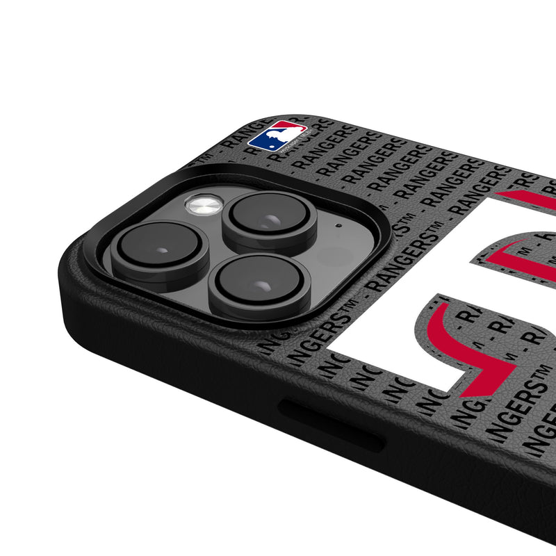 Texas Rangers Text Backdrop iPhone MagSafe Compatible Phone Case for Apple iPhone Detail.Jpg