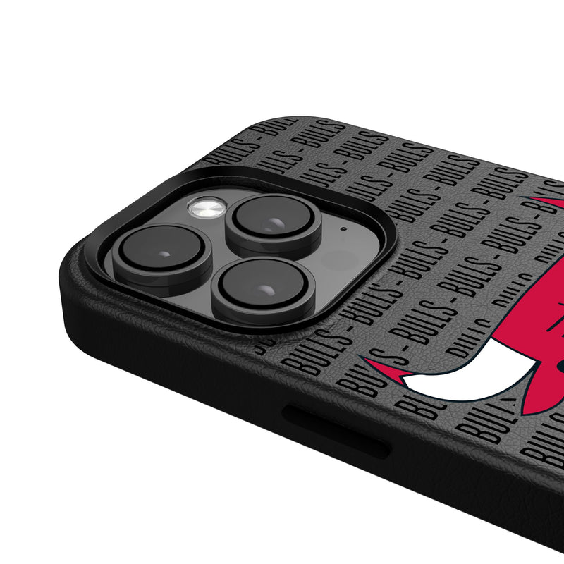 Chicago Bulls Text Backdrop iPhone MagSafe Compatible Phone Case for Apple iPhone Detail.Jpg
