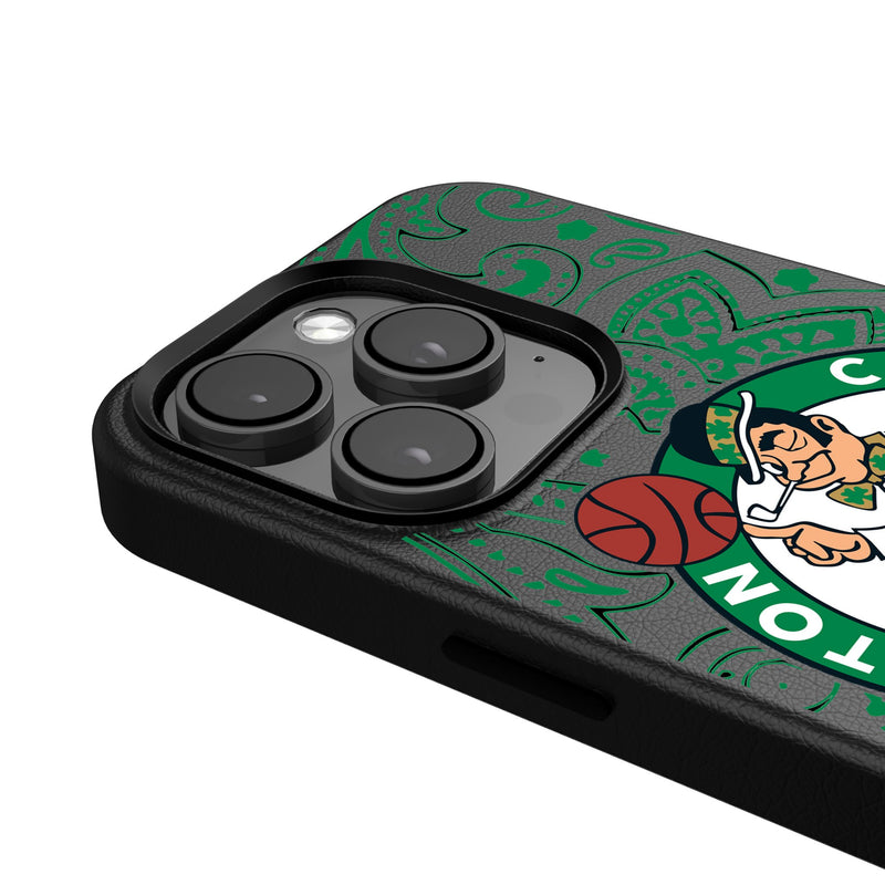 Boston Celtics Paisley iPhone MagSafe Compatible Phone Case Detail.Jpg