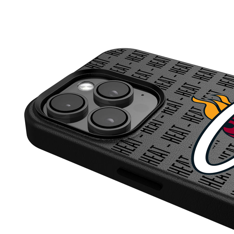 Miami Heat Text Backdrop iPhone MagSafe Compatible Phone Case for Apple iPhone Detail.Jpg