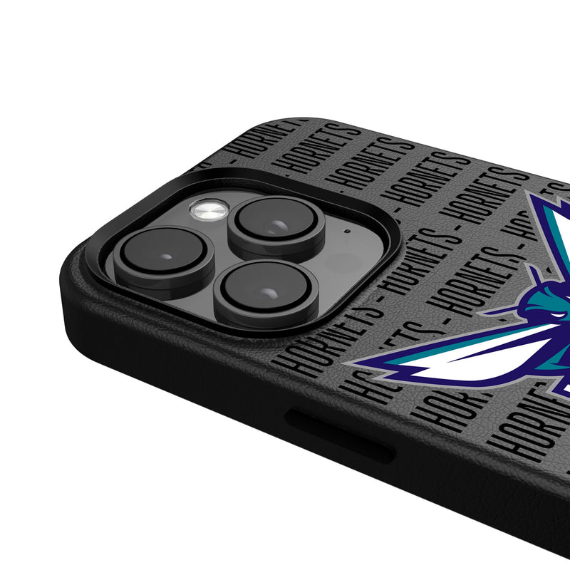 Charlotte Hornets Text Backdrop iPhone MagSafe Compatible Phone Case for Apple iPhone Detail.Jpg