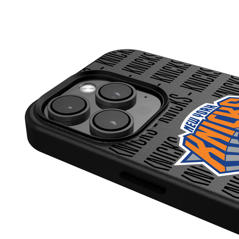 New York Knicks Text Backdrop iPhone MagSafe Compatible Phone Case for Apple iPhone Detail.Jpg