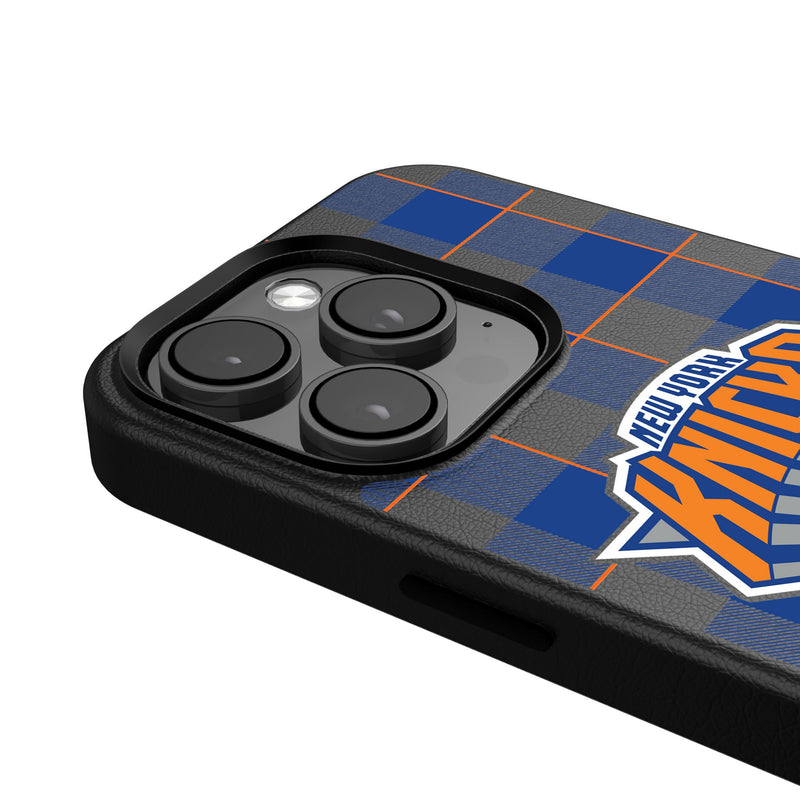 New York Knicks Plaid iPhone MagSafe Compatible Phone Case Detail.Jpg