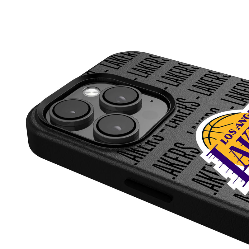 Los Angeles Lakers Text Backdrop iPhone MagSafe Compatible Phone Case for Apple iPhone Detail.Jpg