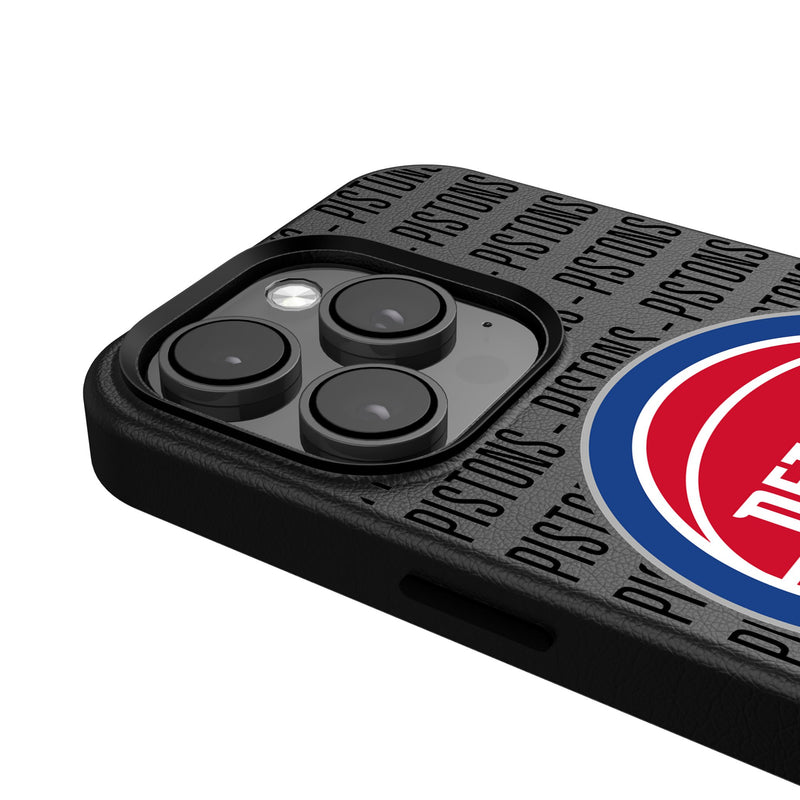 Detroit Pistons Text Backdrop iPhone MagSafe Compatible Phone Case for Apple iPhone Detail.Jpg
