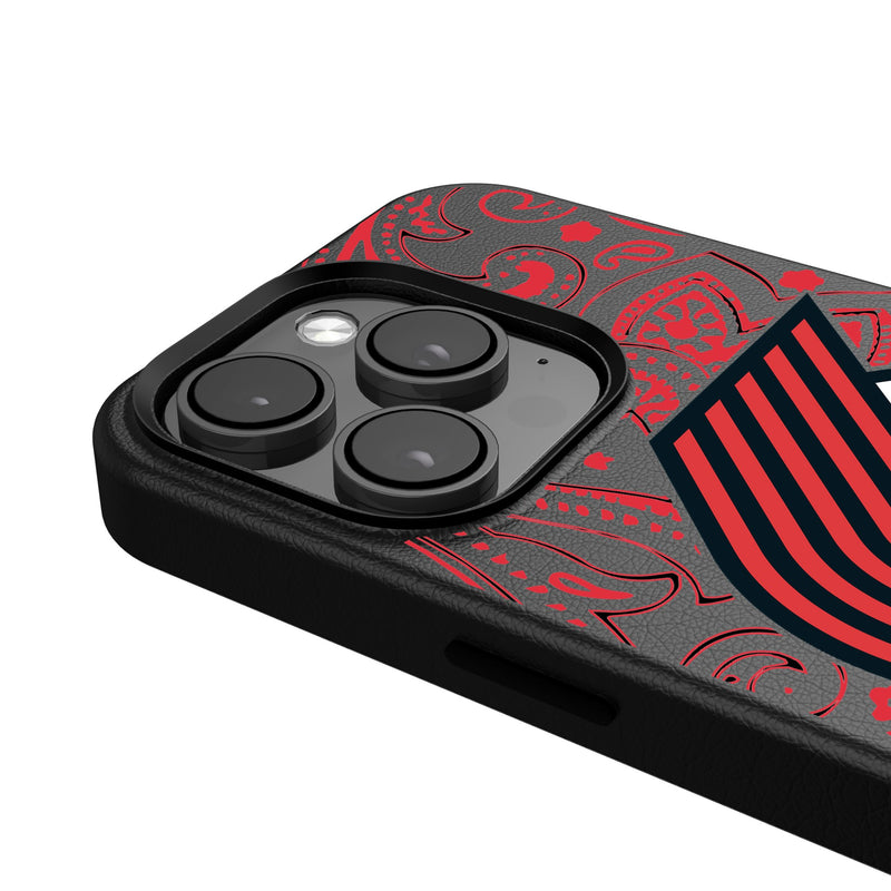 Portland Trail Blazers Paisley iPhone MagSafe Compatible Phone Case Detail.Jpg