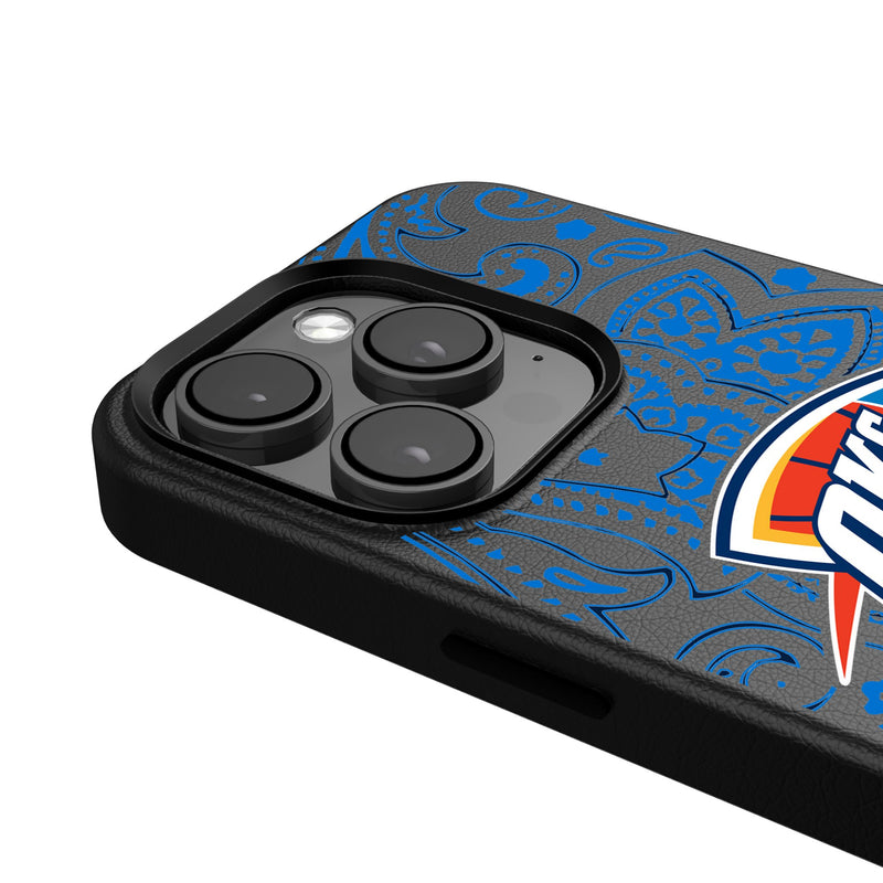 Oklahoma City Thunder Paisley iPhone MagSafe Compatible Phone Case Detail.Jpg