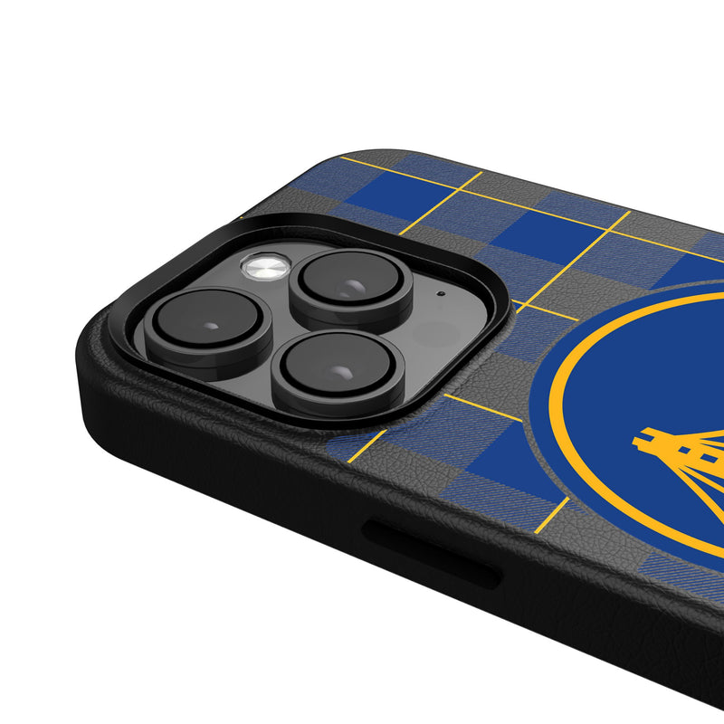 Golden State Warriors Plaid iPhone MagSafe Compatible Phone Case Detail.Jpg