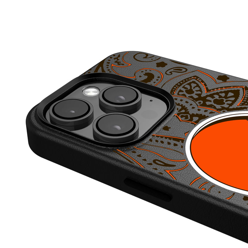 Cleveland Browns Paisley iPhone MagSafe Compatible Phone Case for Apple iPhone Detail.Jpg