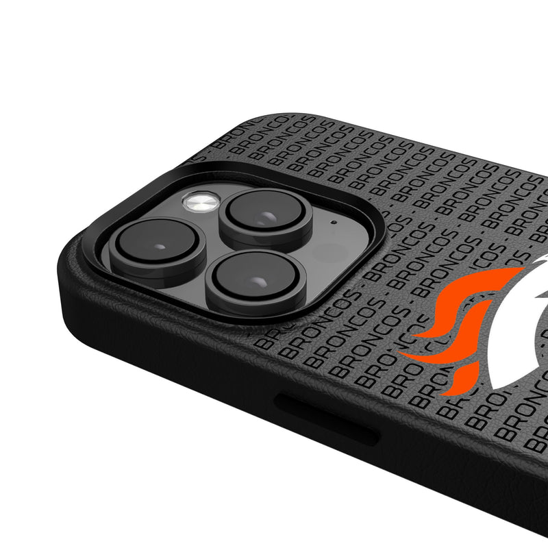 Denver Broncos Text Backdrop iPhone MagSafe Compatible Phone Case for Apple iPhone Detail.Jpg