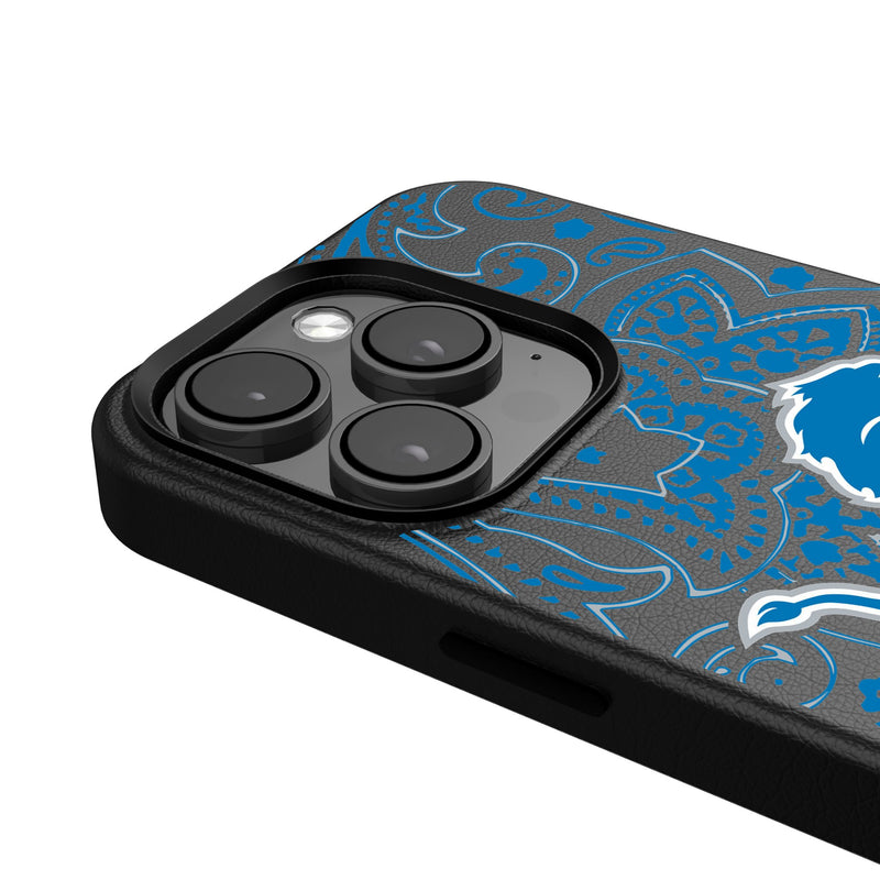 Detroit Lions Paisley iPhone MagSafe Compatible Phone Case for Apple iPhone Detail.Jpg