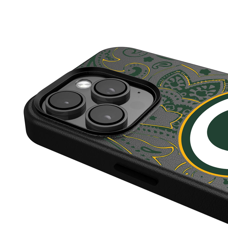 Green Bay Packers Paisley iPhone MagSafe Compatible Phone Case for Apple iPhone Detail.Jpg