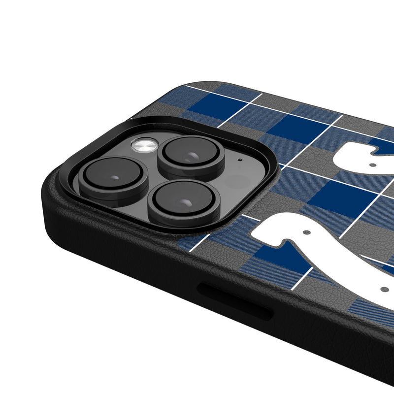 Indianapolis Colts Plaid iPhone MagSafe Compatible Phone Case for Apple iPhone Detail.Jpg