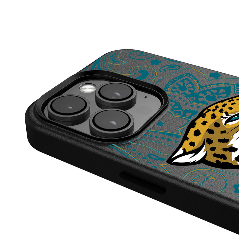 Jacksonville Jaguars Paisley iPhone MagSafe Compatible Phone Case for Apple iPhone Detail.Jpg