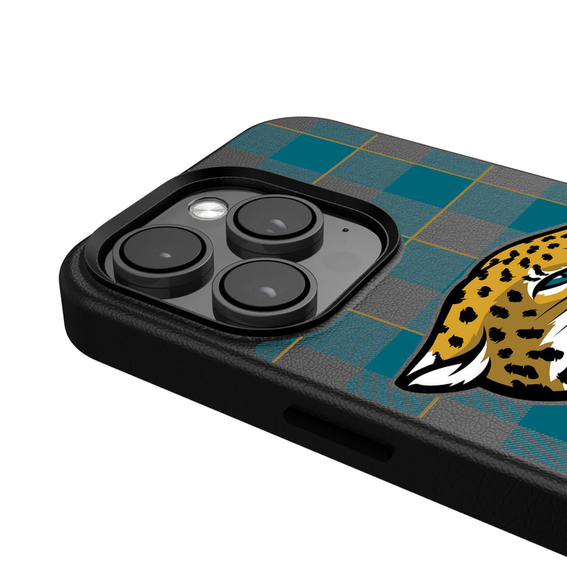 Jacksonville Jaguars Plaid iPhone MagSafe Compatible Phone Case for Apple iPhone Detail.Jpg