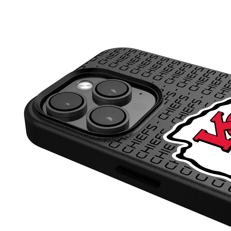 Kansas City Chiefs Text Backdrop iPhone MagSafe Compatible Phone Case for Apple iPhone Detail.Jpg