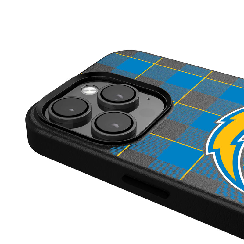 Los Angeles Chargers Plaid iPhone MagSafe Compatible Phone Case for Apple iPhone Detail.Jpg