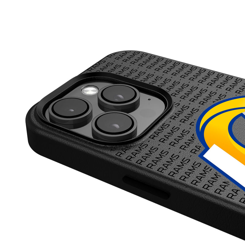 Los Angeles Rams Text Backdrop iPhone MagSafe Compatible Phone Case for Apple iPhone Detail.Jpg