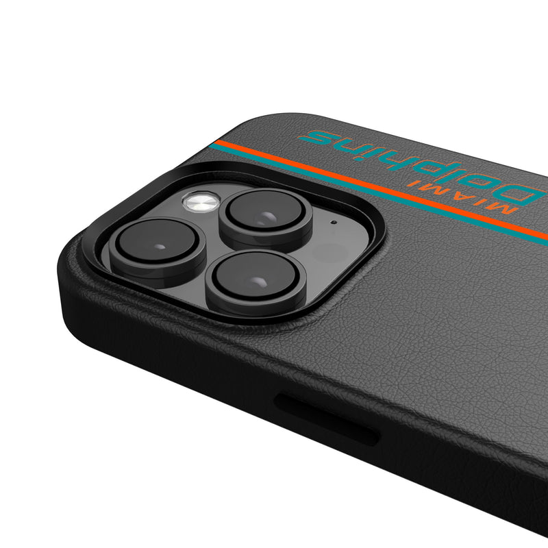 Miami Dolphins Sidebar iPhone MagSafe Compatible Phone Case for Apple iPhone Detail.Jpg