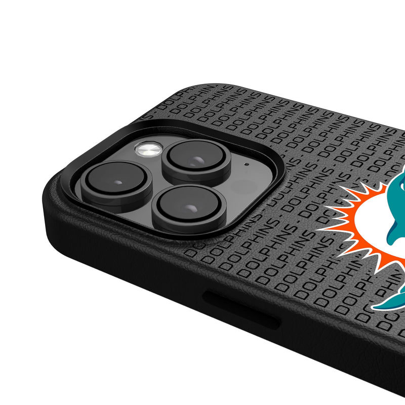 Miami Dolphins Text Backdrop iPhone MagSafe Compatible Phone Case for Apple iPhone Detail.Jpg