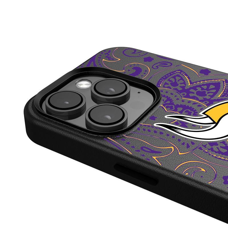 Minnesota Vikings Paisley iPhone MagSafe Compatible Phone Case for Apple iPhone Detail.Jpg