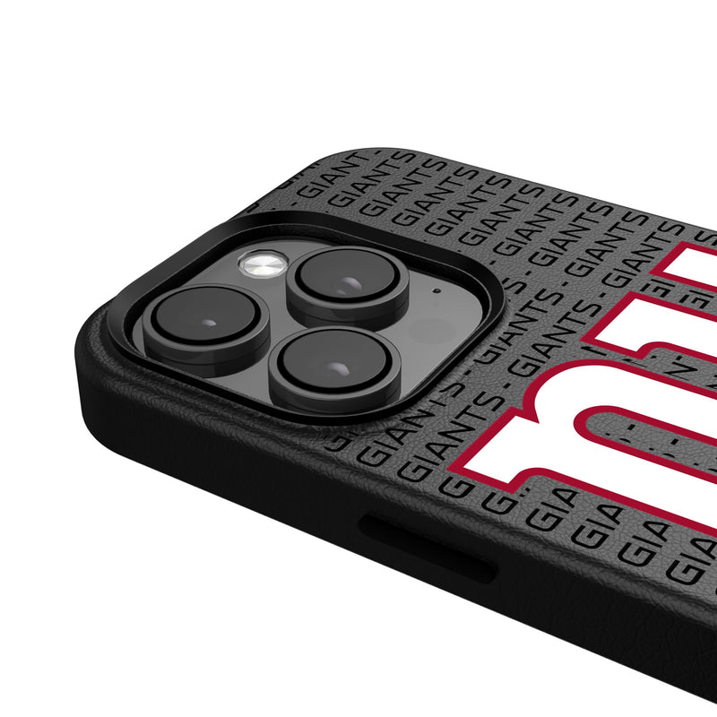 New York Giants Text Backdrop iPhone MagSafe Compatible Phone Case for Apple iPhone Detail.Jpg
